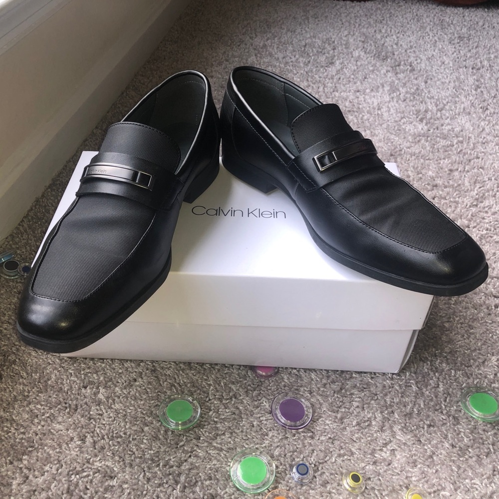 Calvin Klein Ramses Black Textured Oxfords Shoe